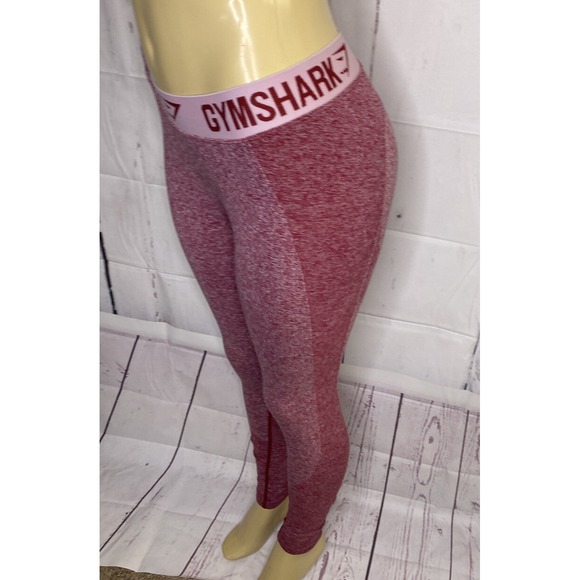Gymshark Flex Leggings Marl‎ Heather Burgundy Athletic Fitness Gym Women XS - Picture 8 of 8